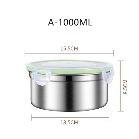 304 Stainless Steel Fresh-keeping Food Storage Box Sealed